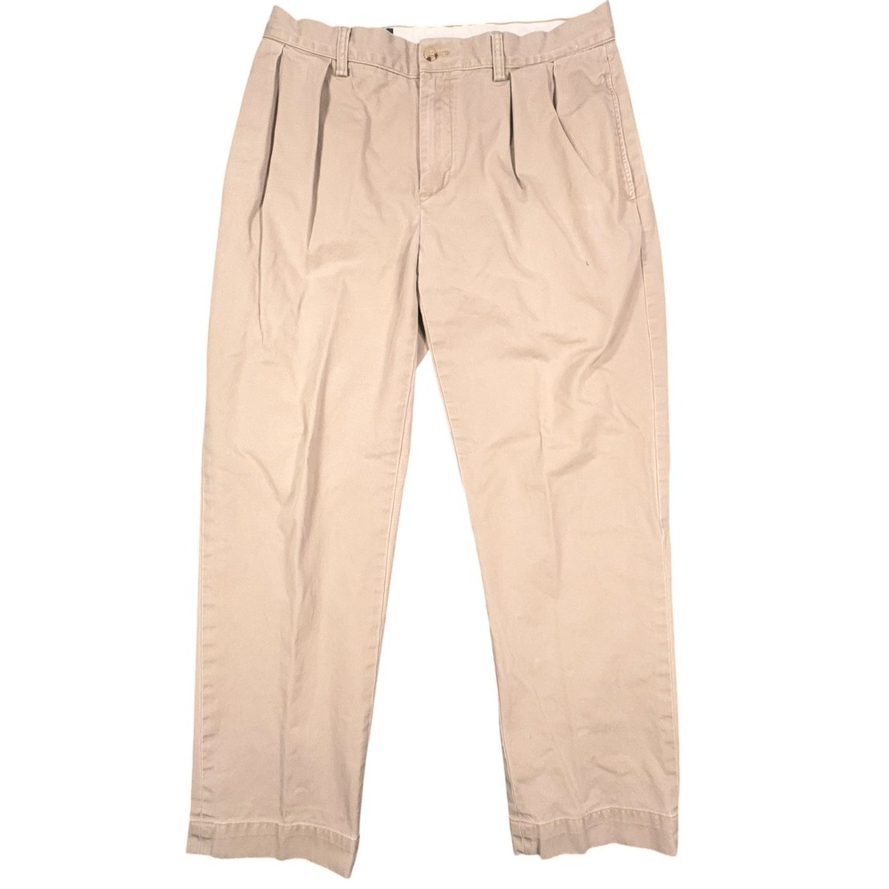 Vintage Polo Ralph Lauren Ethan Pants Mens 32x29 Tan Khaki Double Pleated Chino
